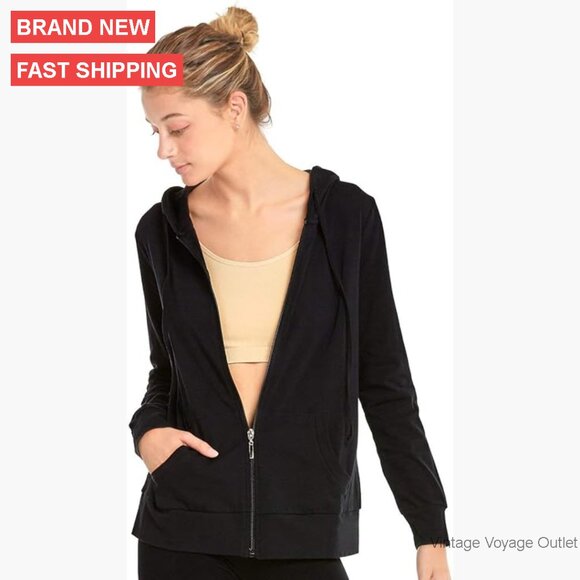 Jackets & Blazers - Thin Cotton Zip Up Hoodie Jacket with Pockets